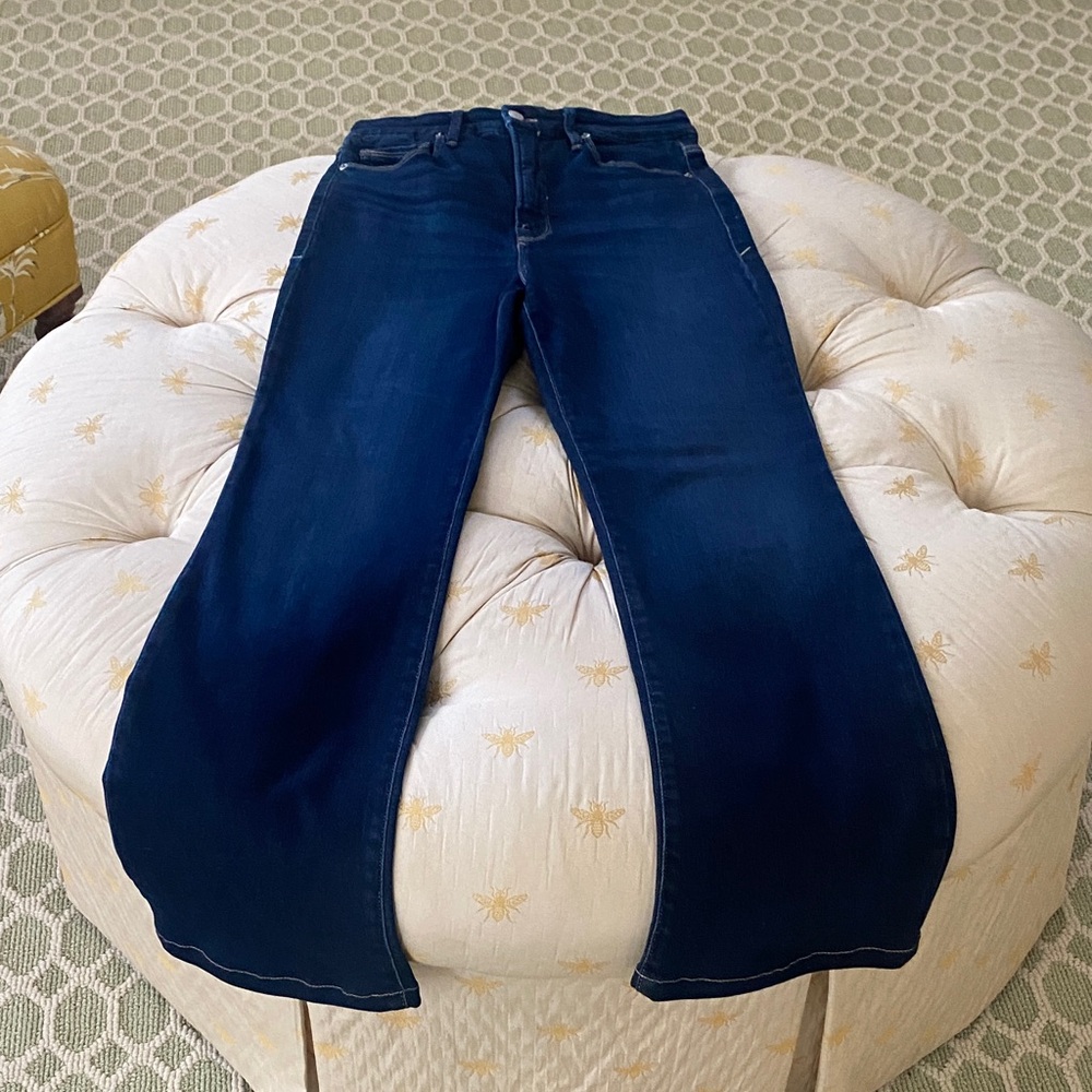 Good American Dark Blue Flare Jeans